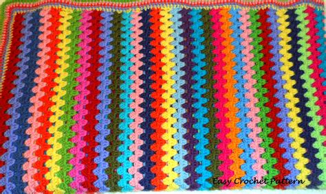 Easy Crochet Pattern Granny Stripe Afghan Chart