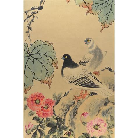 Chinese Watercolor On Paper Birds