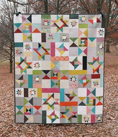 Modern Quilt Pattern Starfall Pdf Etsy Sampler Quilts Star Quilts