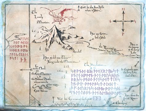Secret Door To Erebor Map Middle Earth Map The Hobbit Map The Hobbit