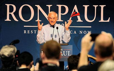 Republican Presidential Hopeful Ron Paul Greeted By Enthusiastic Crowd