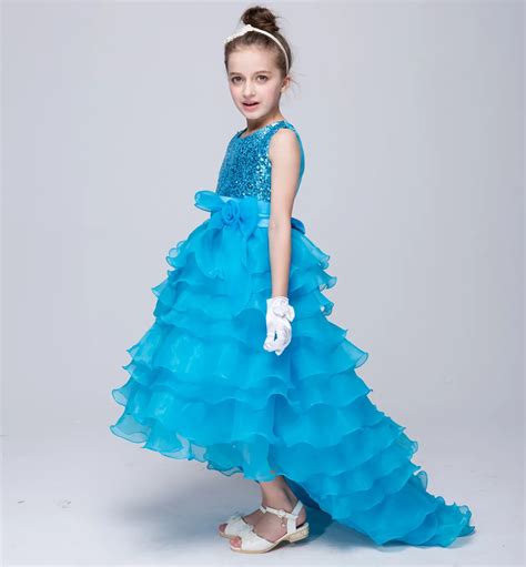 2 12 Years Girls Party Princess Dress 2018 New Girl Formal Sequined