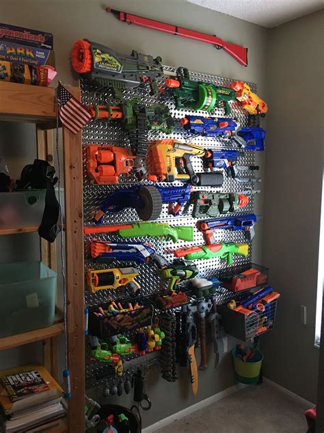 No more nerf darts and guns lying everywhere. Pin on Nerf Pegboard Wall