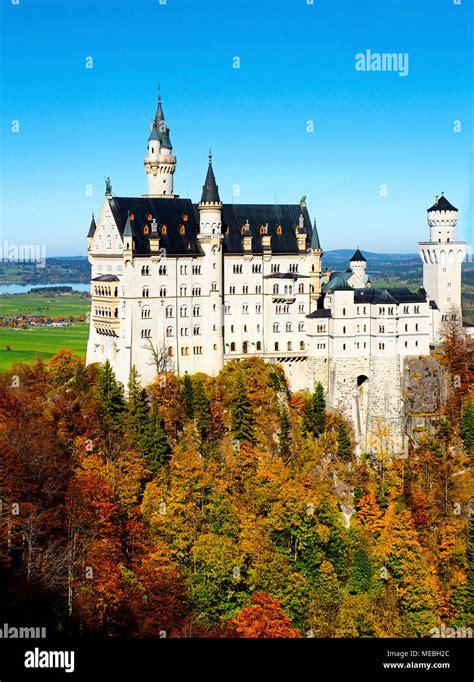 Neuschwanstein Castle In Autumn Bavaria Germany Stock Photo Alamy