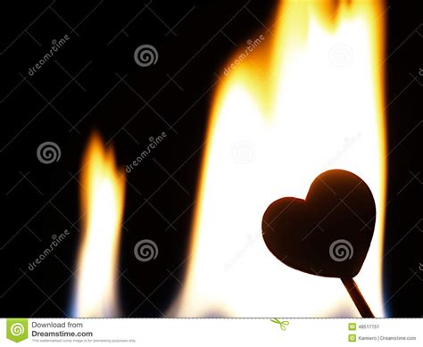 Flaming Heart On A Black Background Stock Image Image