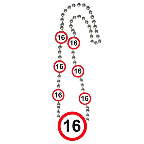 16th Birthday Traffic Sign Party Necklace 16th Birthday Party Party