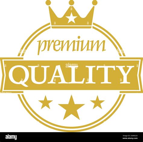 Golden Premium Quality Badge Or Label With Crown Symbol Vector
