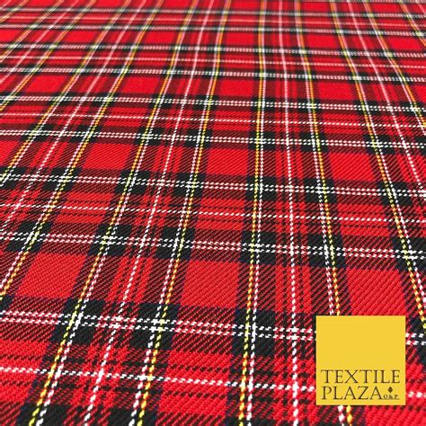 Royal Stewart Red Tartan Polyester Viscose Fabric Material Etsy