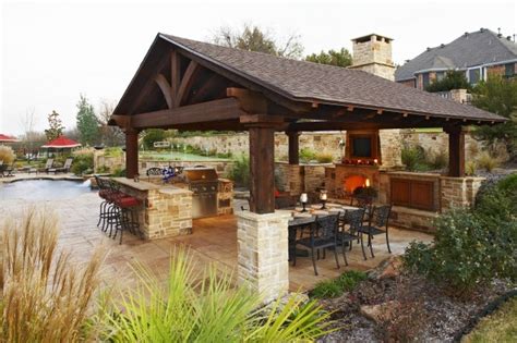 Outdoor Kitchen Designs With Fireplace Covered Outdoor