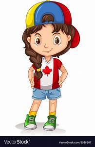 Canadian, Girl, With, A, Hat, Royalty, Free, Vector, Image