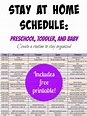 Stay at Home Schedule for three kids; preschool, toddler, and baby ...