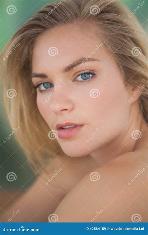 Beautiful Natural Blonde Looking At Camera Stock Image Image Of Head