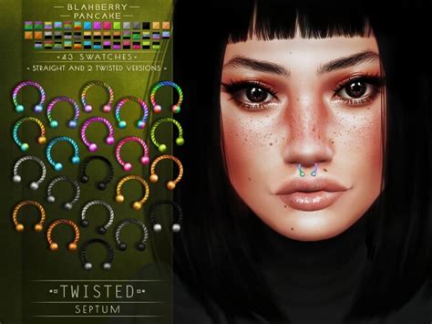 Twisted Septums Nose Lip Rings At Blahberry Pancake Sims Updates