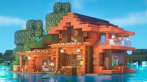 Minecraft How To Build A Lake House Swamp Dugout Vanstar