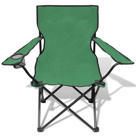 If the weather isn't cooperating but you still want to sit and your porch and get some fresh air, porch chairs are available, too. Folding Chair Set 2 pcs Camping Outdoor Chairs with Bag Green | vidaXL.com