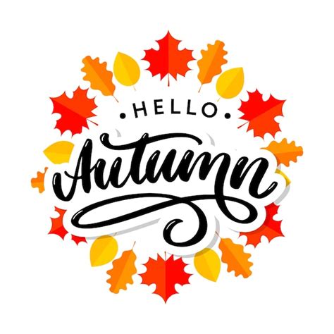 Premium Vector Hello Autumn Calligraphy