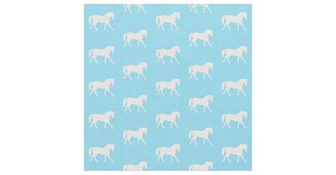 Horse Fabric Blue Pony Fabric Animal Fabric Zazzle