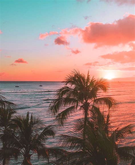 Hawaii On Instagram 🌈 Magic Of The Sunset 🌴🌊 🧡💜♥️ Follow Visit