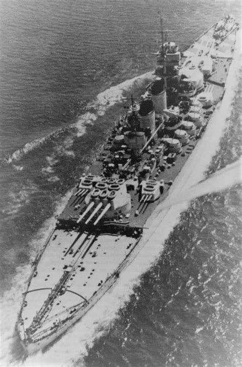 Aerial View Of The Italian Battleship Littorio Built In Response To