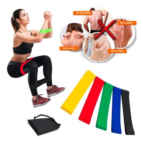 Kit 10 Faixas Elasticas Bands Treino De Perna Gluteos Braço