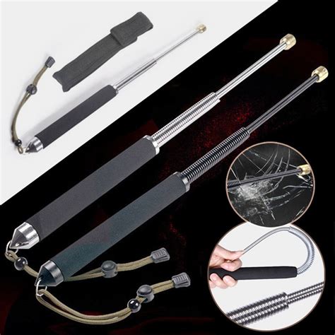 Telescopic Sticks Spring Stick Whip Outdoor Self Defense Weapon With