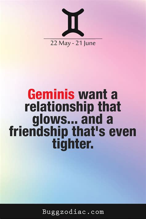 #Geminis want a relationship that glows... and a friendship that's even
