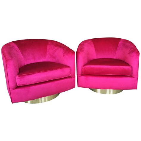 Shop our pink swivel chairs selection from the world's finest dealers on 1stdibs. Pair of Milo Baughman Pink Velvet Brass Swivel Tub Barrel ...