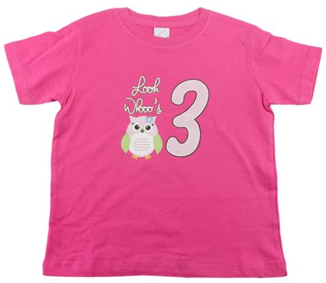 3rd Birthday Girl Shirt Owl Third Birthday T Shirt Size 3