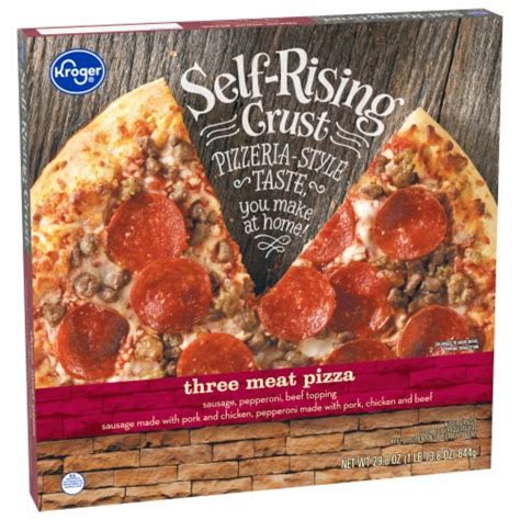 Kroger Three Meat Self Rising Crust Frozen Pizza 298 Oz Kroger