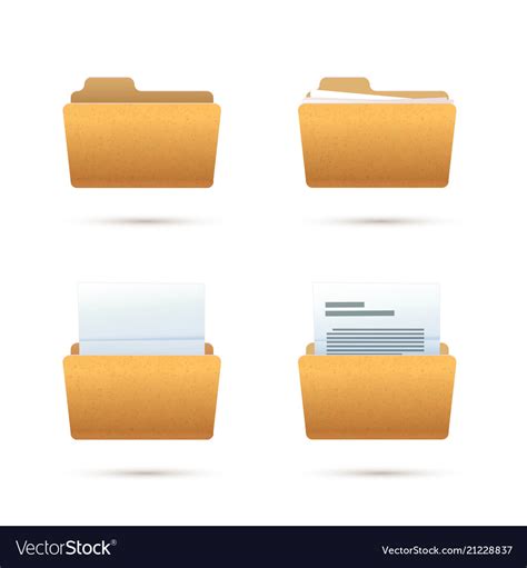 Bright Yellow Realistic Folder Icons Royalty Free Vector