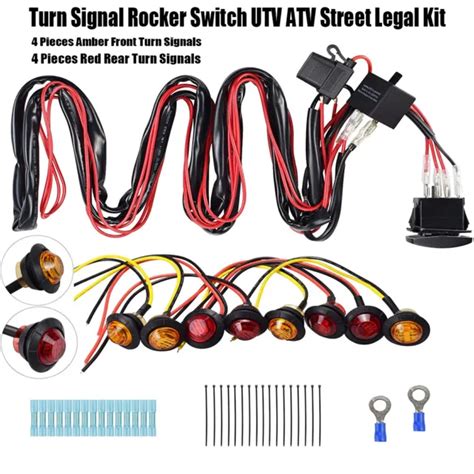 8x Rocker Switch Turn Signal Kit Street Legal Led Light Horn Hazard
