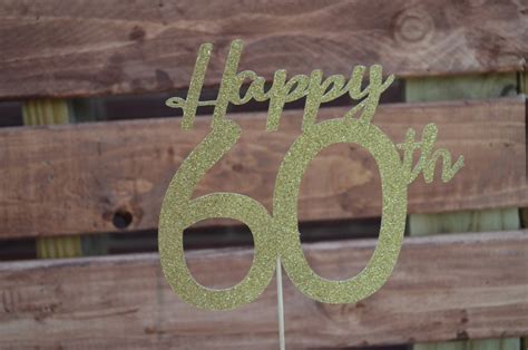 Happy 60th Cake Topper Any Number Happy Birthday Cake Topper 60