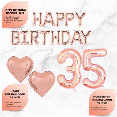 35th Birthday Decorations 40 35 Balloon Rose Gold Etsy