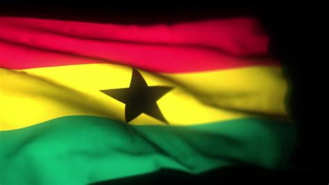 Ghana Flag Realistic 3d Stock Footage Video 100 Royalty Free