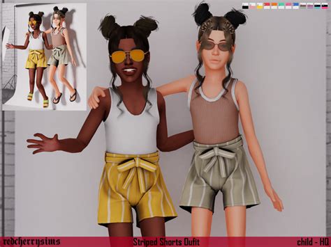 Striped Shorts Outfit The Sims 4 Catalog