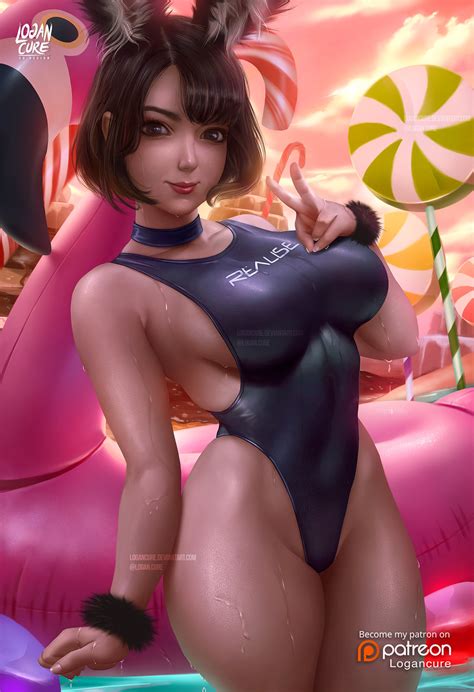 Rule 34 1girls Breasts Bunny Ayumi Choker Cleavage Female Female Only Impossible Clothes Logan