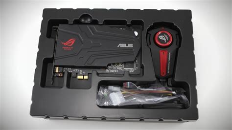 This includes the power connectors, the sound card in its pcie slot/usb port, and the speakers themselves. ASUS Xonar Phoebus ROG Gaming Sound Card Unboxing & Overview - YouTube