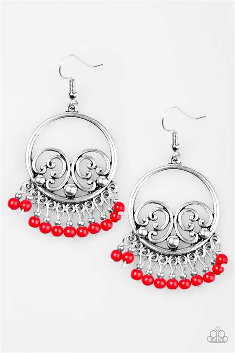only 5 00 click link to shop now a way of wildlife red paparazzi earring silverjewelry