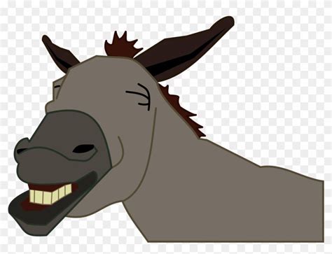 Laughing Donkey Head Cartoon Unicorn Art Clip Art