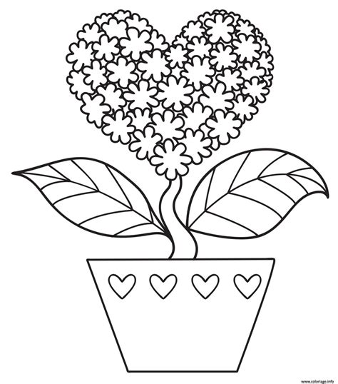 Coloriage Fleur En Forme De Coeur Nature