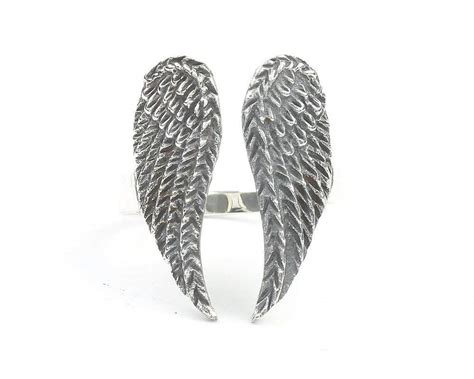 Sterling Silver Angel Wings Ring Wings Ring Boho Angel Wing Gypsy Ring Biker