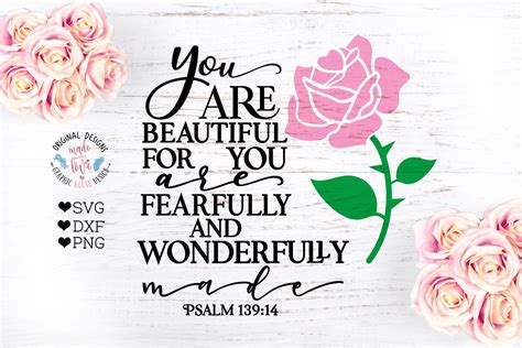 You Are Beautiful Fearfully Wonderfully Made Psalm Bible Etsy