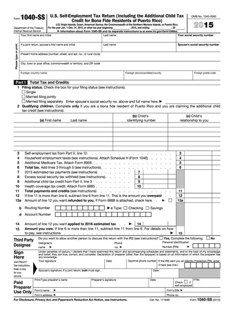2015 Form Irs 1040 Ss Fill Online Printable Fillable Blank Pdffiller