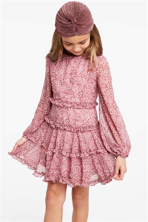 Floral Frill Dress Tween Girls 7 16 Dresses Bardot Junior