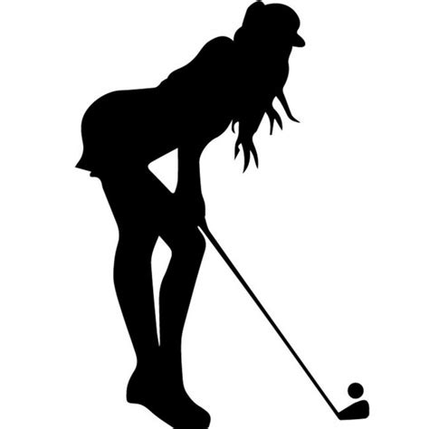 Female Golfer Wall Stickers Sporting Wall Art