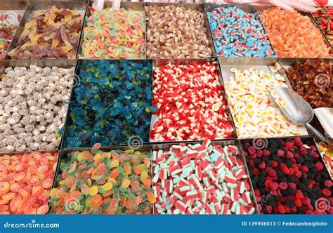Many Colorful And Sugary Candies In The Candy Store Editorial Stock