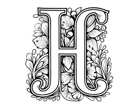 Wonderful H Letter Coloring Coloring Page