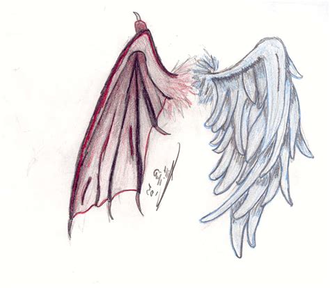 Half Angel Half Demon Wings Anime Anime