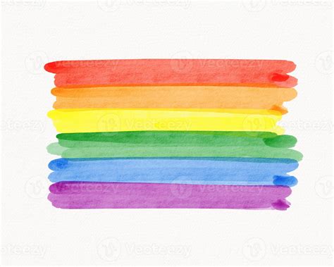 lgbt pride month watercolor texture concept rainbow flag brush style isolate on white