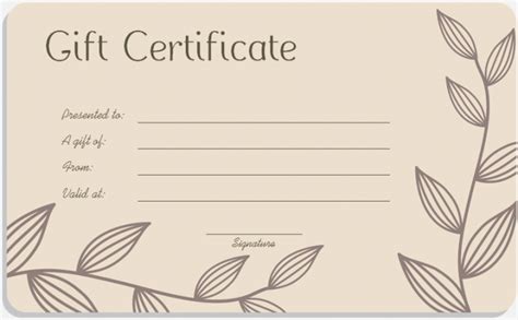 modest  printable gift certificates  hair salon
